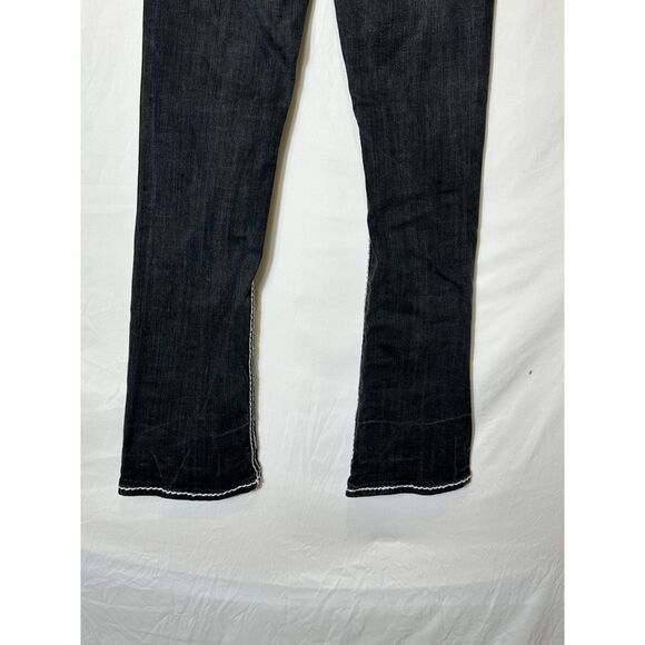 LA Idol Women Bootcut Jeans White Bold Stitching Stretch Flap Pocket Jr. Size 11 - Picture 7 of 8